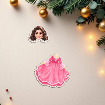 Personalized Princess Theme Bobblehead Caricature Solar Powered with Moving Head Custom with Photo Birthday Return Gift for Girls Kids Room Desk Decor & Car Dashboard